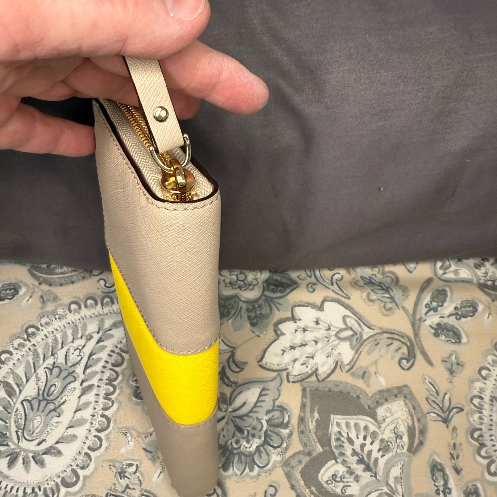 Kate Spade Cream and Yellow Wallet with Bold Stripe - Picture 3 of 10